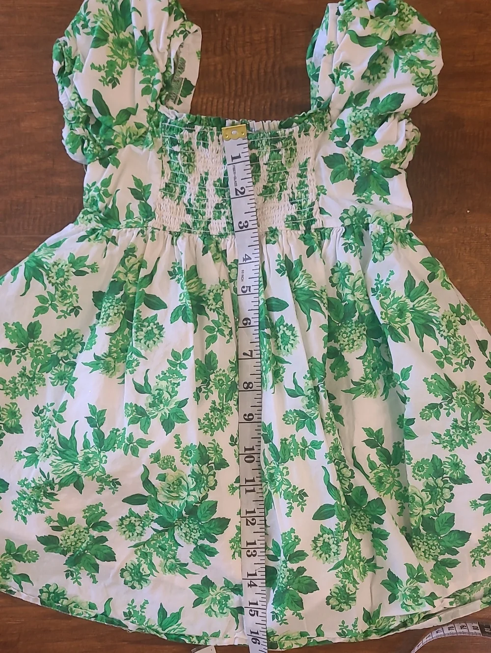 Hanie And Jack Green Floral Smocked Sundress for Kids Size 3t